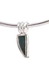 Small Onyx triangle tooth - Sterling 925 Silver Setting - Crystal Pendant Neckpiece