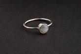 Lightning Ridge Opal - Fine 925 Sterling Silver Round Ring Band - Size US 6 7