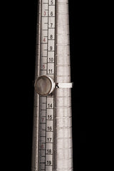 Round Purple Labradorite - Fine 925 Sterling Silver Ring - Hammered Textured - Size US 5 6