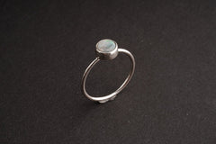 Lightning Ridge Opal - Fine 925 Sterling Silver Round Ring Band - Size US 6 7