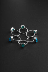 Raw Blue Apatite Sterling Silver Ring: Handmade Crystal Stacking Jewelry