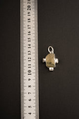 Raw Labradorite Moonstone Pendant: Hammered Sterling Silver Healing Necklace