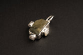 Raw Labradorite Moonstone Pendant: Hammered Sterling Silver Healing Necklace