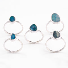 Australian Opal Doublet Ring: Sterling Silver Textured Band (Size 4-12 US)