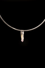 Vera Cruz Amethyst Sceptre Pendant: Oxidized Sterling Silver, Crown Chakra