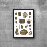 Vintage Idocrase Crystal Watercolor Illustration: Antique Mineralogy Print (Digital Download)