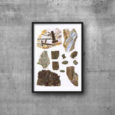 Kyanite Crystal Watercolor Print: Vintage Mineralogy Illustration (Digital Download)
