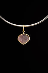 Raw Ruby Pendant: Gold Plated Sterling Silver Crystal Necklace