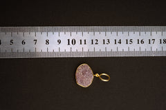 Ruby Record Keeper Pendant 925 Silver 16k Gold Plated Raw Indian Ruby Mica Inclusion Root Heart Chakra Gift