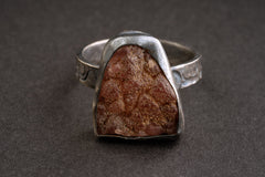 Rhodochrosite Ring 925 Sterling Silver Handmade Heart Chakra Leo Scorpio Self Love Compassion Jewelry Gift Size US 6