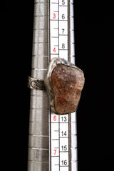 Raw Sunstone Ring - 925 Sterling Silver - Chucky & Solid oxidised and textured -Size 5 US