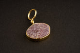 Oval shaped natural Indian Ruby with record keepers - Gold Plated Sterling Silver - Crystal Necklace