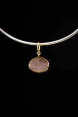 Ruby Record Keeper Pendant 925 Silver 16k Gold Plated Raw Indian Ruby Mica Inclusion Root Heart Chakra Gift