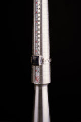 Tanzanite Cabochon Ring - Hammered Oxidized Sterling Silver, Size 12.5