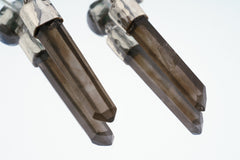 Labradorite & Smokey Quartz Dangle Earrings: Gold Plated Sterling Silver