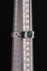 Apatite Ring 925 Sterling Silver Semi Rough Blue Crystal Textured Band Throat Chakra Gemini Handmade Gemstone Jewelry