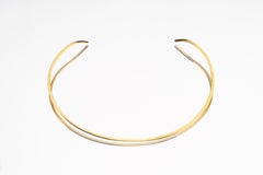 18k gold-plated sterling silver choker shown close-up with open collar shape and polished gold finish.