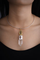 Amethyst Druzy Window Quartz Pendant: Sterling Silver Monkey King Talisman