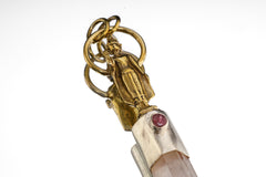 Himalayan Twin Quartz Ruby Pendant: Sterling Silver Brass Buddha Talisman