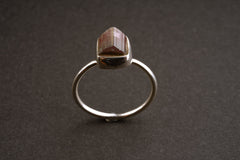 Size US 5 2/3 - Blue Cap Raw Watermelon Tourmaline - Fine 925 Sterling Silver Round Ring Band -