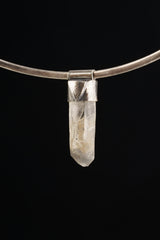 Himalayan Black Rutile Quartz Stack Pendant 925 Silver Crown Chakra Crystal Necklace Layering Talisman Gift