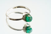 Handmade 925 sterling silver Emerald ring shown on a light background, with a green beryl gemstone and sturdy silver band.