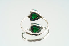 Emerald Ring 925 Sterling Silver Handmade May Birthstone Heart Chakra Aries Taurus Gemini Libra Jewelry Gift Size 5.5