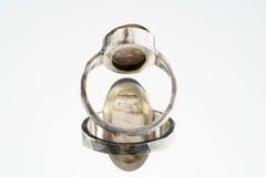 Copper Rutile Quartz Ring: Hammered Sterling Silver, Size 9