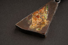 Opalized fossilised Ammonite - Natural Opal - Textured 925 Silver Setting - Crystal Pendant Neckpiece