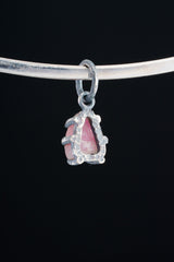 Watermelon Tourmaline Pendant: Oxidized Sterling Silver Claw Setting