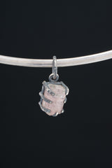 Raw Watermelon Tourmaline Pendant: Oxidized Sterling Silver Claw Setting