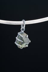 Olive Green Tourmaline Pendant: Oxidized Sterling Silver Claw Setting