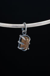 Olive Watermelon Tourmaline Pendant: Oxidized Sterling Silver Claw Setting