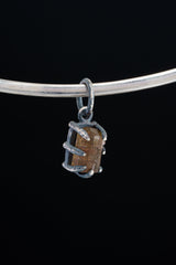 Olive Watermelon Tourmaline Pendant: Oxidized Sterling Silver Claw Setting