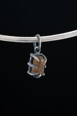 Olive Watermelon Tourmaline Pendant: Oxidized Sterling Silver Claw Setting