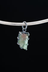 Watermelon Tourmaline Pendant: Oxidized Sterling Silver Claw Setting