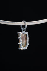 Watermelon Tourmaline Pendant: Oxidized Sterling Silver Claw Setting