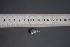 Raw Green Tourmaline Pendant: Oxidized Sterling Silver Crystal Necklace