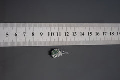 Green Tourmaline Claw Pendant 925 Sterling Silver Oxidized Necklace Heart Chakra Capricorn Abundance Gift