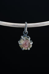 Oxidized Sterling Silver Watermelon Tourmaline Pendant Necklace