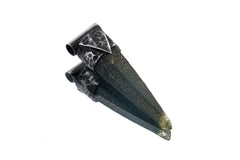 Nepalese Chloride Laser Quartz Point Pendant: Oxidized Sterling Silver