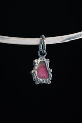 Oxidized Sterling Silver Watermelon Tourmaline Pendant Necklace