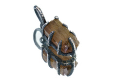 Olive Green Tourmaline Pendant: Oxidized Sterling Silver Claw Setting