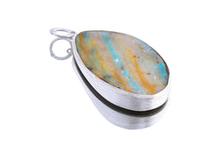 Lightning Ridge Boulder Opal Pendant 925 Sterling Silver Open Back Bezel October Birthstone Crown Chakra Gift