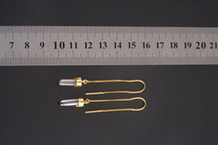 Himalayan Quartz Dangle Earring, Gold Plated Sterling Silver Hook, Clear Quartz Crown Chakra Single Earring Gift