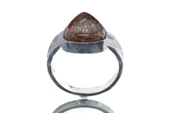 Copper Rutile Quartz Ring: Hammered Oxidized Sterling Silver, Size 11 1/2