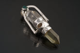 Citrine Generator Sterling Silver Pendant: Phantom Chloride Quartz, Opal, Labradorite, Apatite