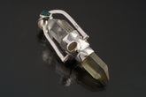 Citrine Generator Sterling Silver Pendant: Phantom Chloride Quartz, Opal, Labradorite, Apatite