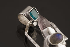 Spinning Crystal Pendant: Himalayan Quartz, Amethyst, Aquamarine, Labradorite, Apatite, Sterling Silver