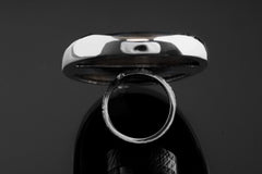 Golden Labradorite Ring: Adjustable Sterling Silver Textured Band